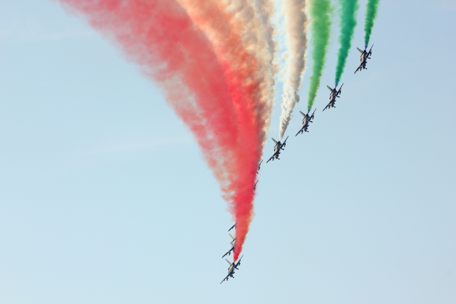 Marina di Grosseto air show 2017, [it]la nostra bandiera [en] the italian flag drawnd by the smoke of the "frecce tricolori", the Italian air force aerobatic team